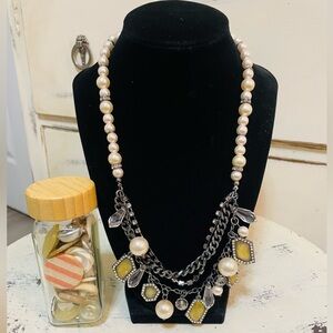 Sale! Simply Vera Vera Wang faux pearl bib statement necklace